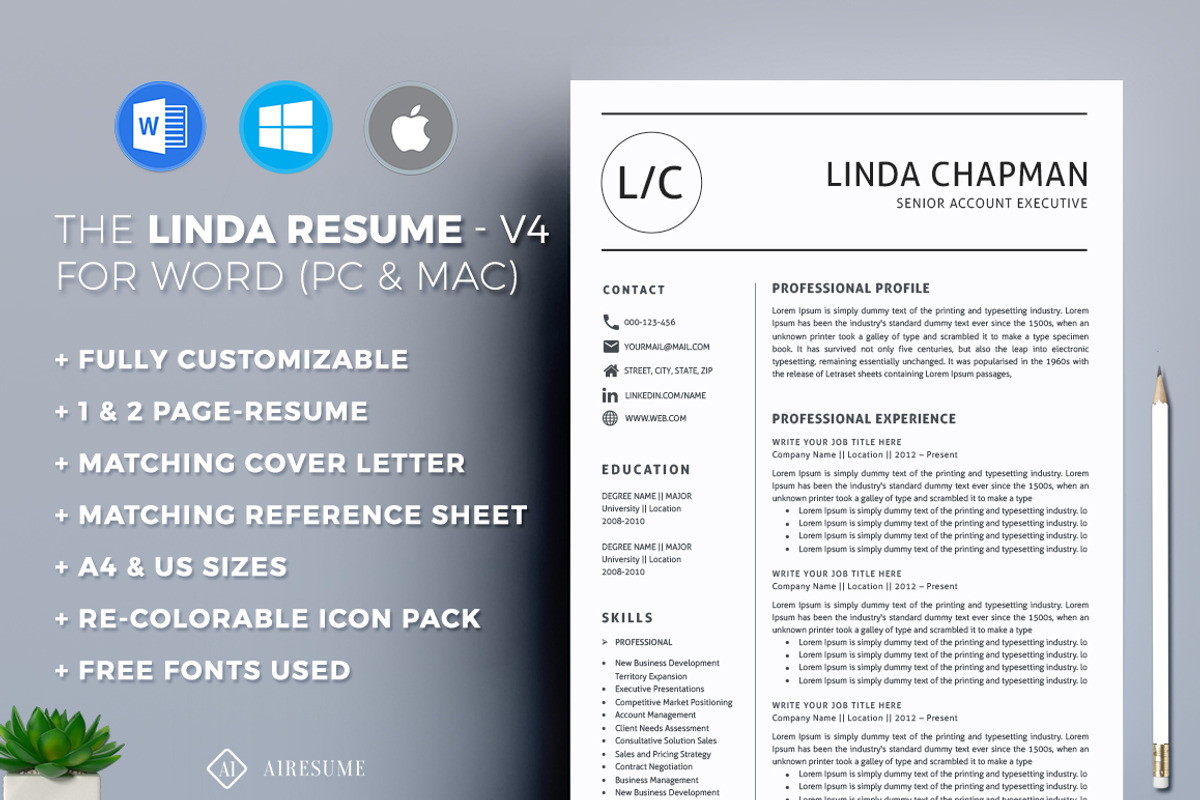 Professional Resume/CV Template, a Resume Template by A1RESUME (Photo 2 of 6)