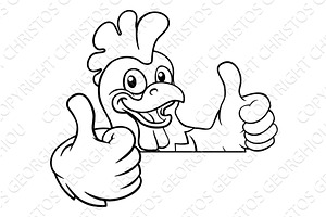 Chicken Cartoon Rooster Cockerel, an Animal Illustration by Christos Georghiou