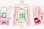 chateau clipart french illustration, a Decorative Illustration by Patishop Art (Thumbnail 1 of 10)