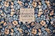 Navy Watercolor Floral Pattern, a Pattern Graphic by SirenaArt (Thumbnail 1 of 12)