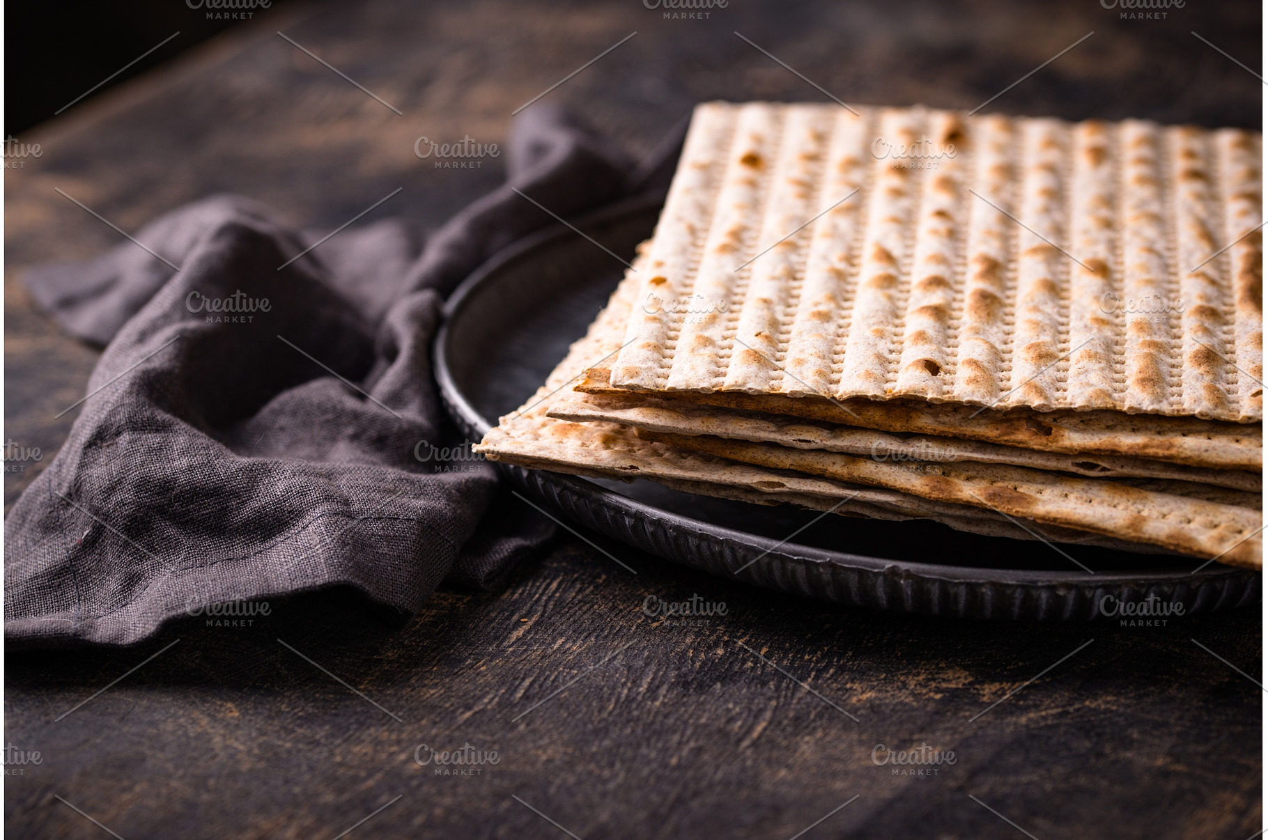 Traditional Jewish bread matzo for, a Food & Drink Photo by Yulia Furman