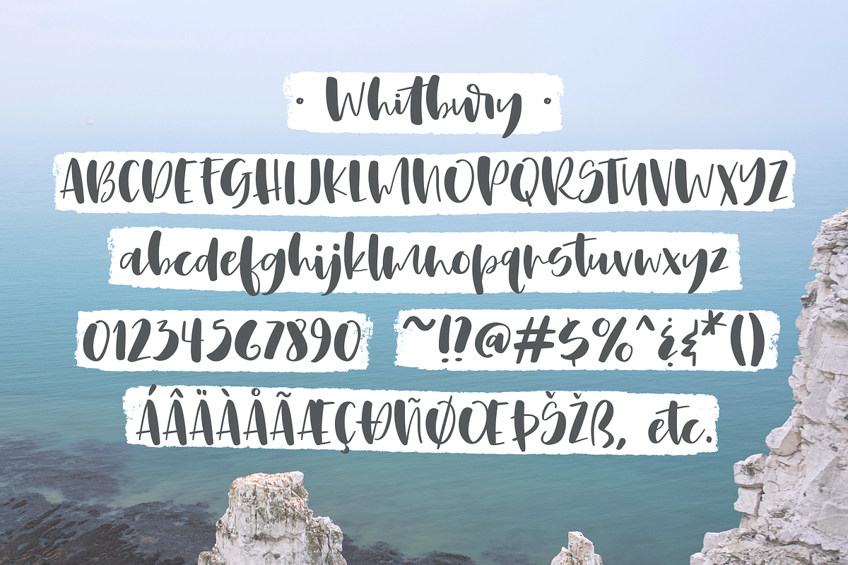 Whitbury, a modern calligraphy font preview 3
