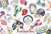 Preppy coastal clipart png set, a Decorative Illustration by Patishop Art (Thumbnail 1 of 12)