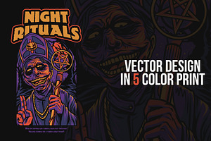 Night Rituals Halloween Illustration