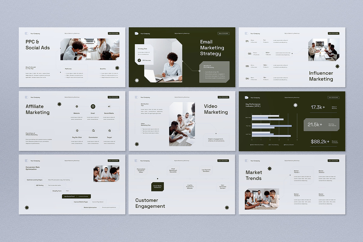 Gray Modern Digital Marketing PPT, a Presentation Template by graphicook (Photo 2 of 4)