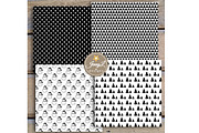 Black & White Christmas Digital Pape, a Pattern Graphic by JennyL Designs (Thumbnail 2 of 2)