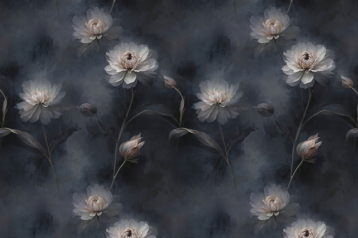 Dark Floral Seamless Wallpaper, a Wallpaper Graphic by by creative paper (Photo 4 of 4)