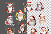 Santa Claus Clipart Bundle, a Seasonal Illustration by Vasmila (Thumbnail 5 of 6)