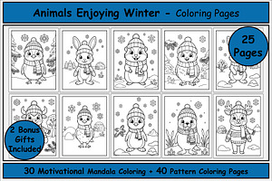 Animal-Themed Winter Coloring Pages