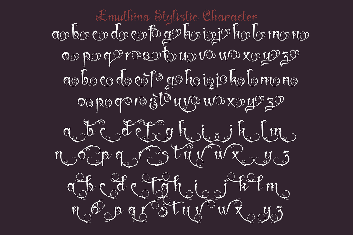 Emuthina Decorative Script, a Blackletter Font by TypeClassHeroes (Photo 7 of 10)