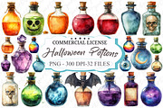 Vintage Halloween Potions Clipart, an Illustration by designcity5 (Thumbnail 1 of 5)