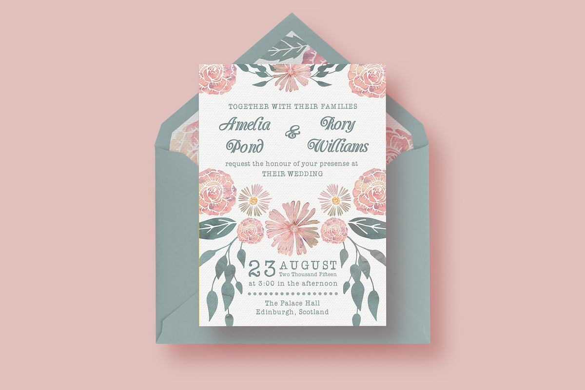 Watercolour Wedding Suite, an Invitation Template by Knotted Design (Photo 3 of 3)