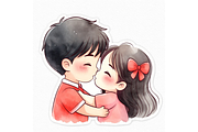 Prompt Valentine Day Couple Clipart, a Seasonal Illustration by Creative design (Thumbnail 7 of 7)