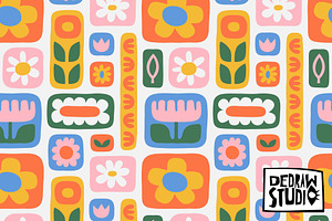 Vintage Hippie Flower Pattern