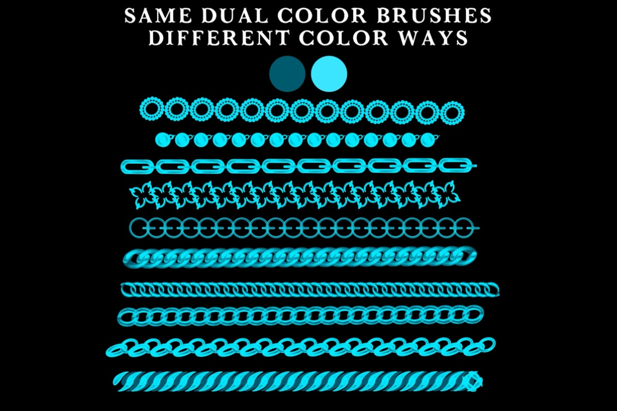 16 Procreate Chain Brushes, a Brush Add-On by Luna Y Mar (Photo 4 of 5)