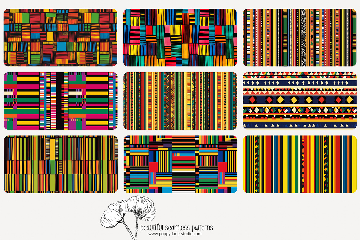 70 African Kente seamless pattern, a Pattern Graphic by Poppy Lane Studio (Photo 9 of 10)