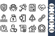 Insurance Protection Icon Set, an Illustration by designvectx (Thumbnail 2 of 3)