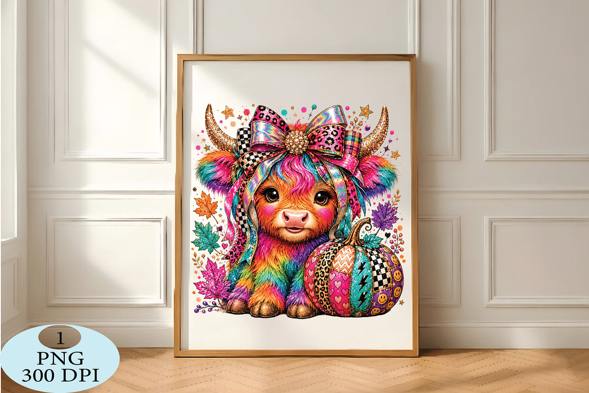Preppy Highland Cow PNG, a Seasonal Illustration by Daily.Designs (Photo 5 of 5)