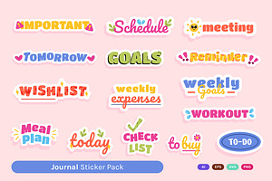 Journal Sticker Illustration Pack