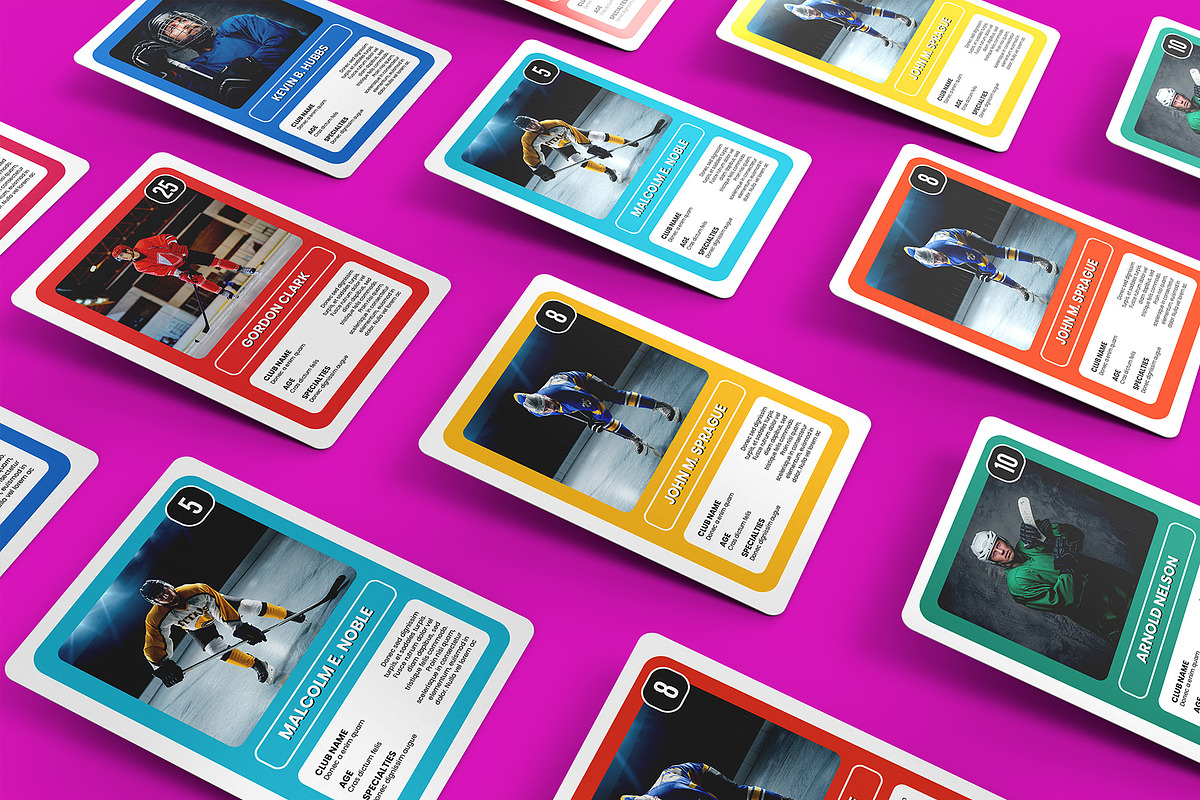 Trading Cards Mockup v3 - 8 views, an Advertising Mockup by Illusiongraphic (Photo 9 of 18)