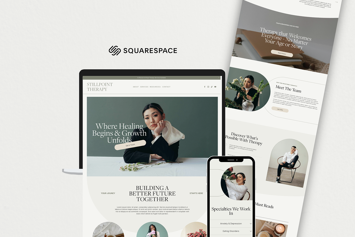 Squarespace Template for Therapists, a Squarespace Template by Breah Designs (Photo 1 of 10)