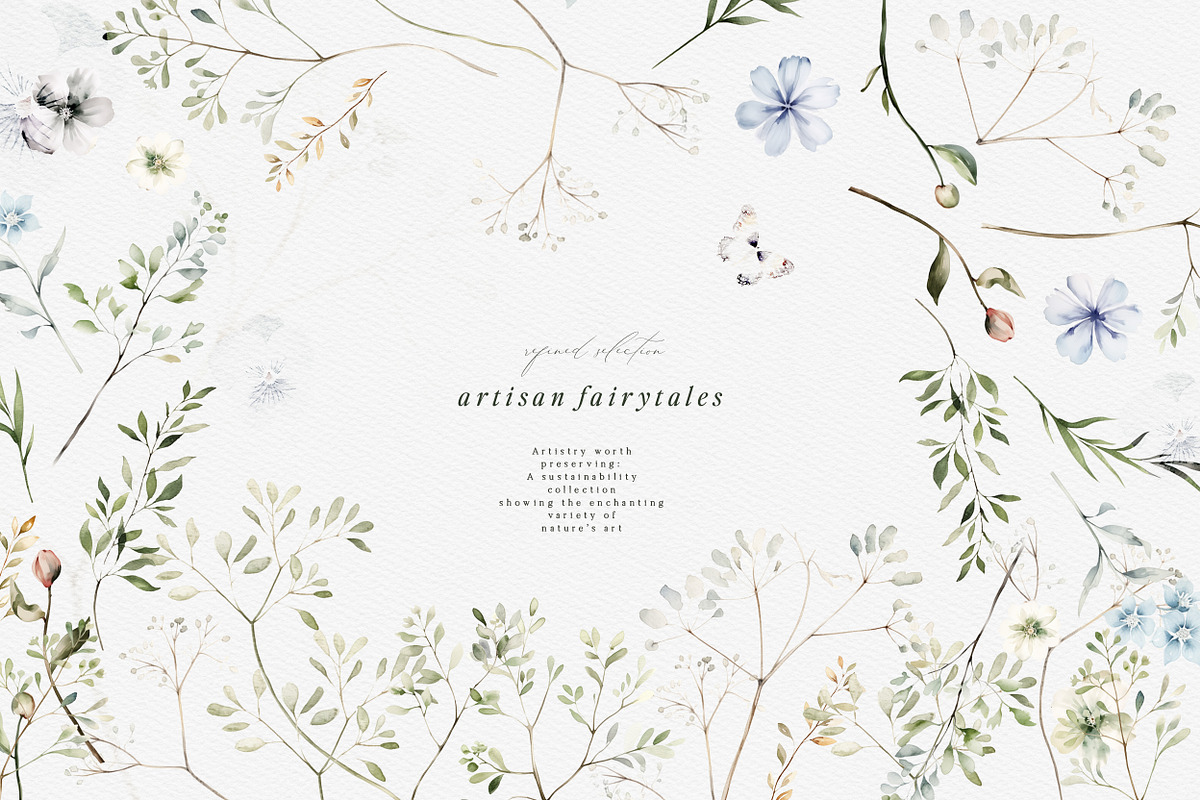 Wild Flower Watercolor & Greenery, a Decorative Illustration by Laras Wonderland (Photo 7 of 15)