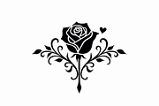 Floral Rose Silhouette Set, an Illustration by hafijul (Thumbnail 5 of 9)