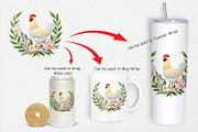 Chicken Embroidery Clipart, a Graphic by Artnoy (Thumbnail 4 of 5)
