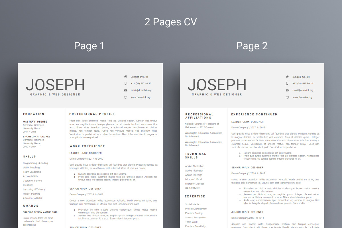 microsoft word resume CV template, a Resume Template by Halfcircle (Photo 2 of 3)
