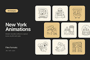 40 Animated New York Doodles, an Outline Icon by Prosymbols (Thumbnail 1 of 4)