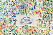 Watercolour Flower Seamless Patterns, a Pattern Graphic by Natural Planners (Thumbnail 1 of 3)