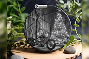 Rustic Barn Big Bike Christmas Tree, a Background Graphic by LaseredNinja (Thumbnail 6 of 7)