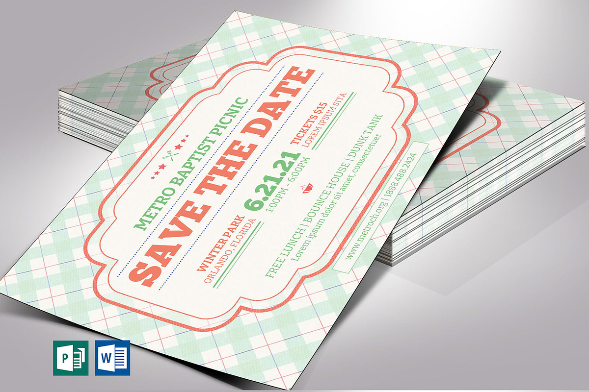 Church Picnic Flyer Word Publisher, a Flyer Template by Four C Graphic (Photo 1 of 10)