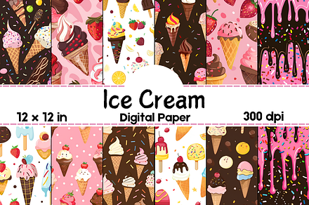 Ice Cream Seamless Pattern