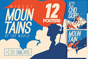 12 Higest Mountains Posters, an Illustration by Alexander Baidin (Thumbnail 1 of 10)