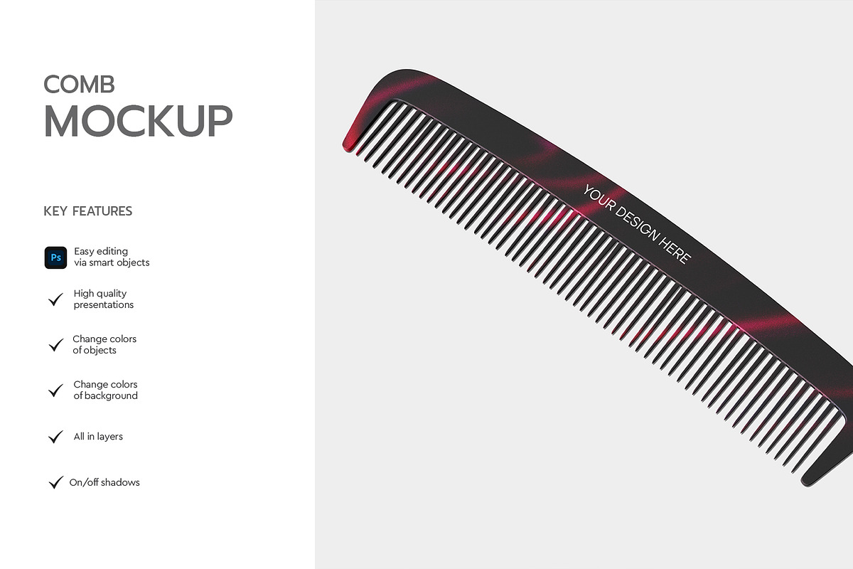 Realistic Comb Mockup, a Product Mockup by graphypix (Photo 2 of 4)