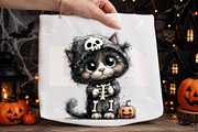 Whimsical Halloween Cat Clipart PNG, a Transportation Illustration by Digital Artistic99 (Thumbnail 4 of 7)