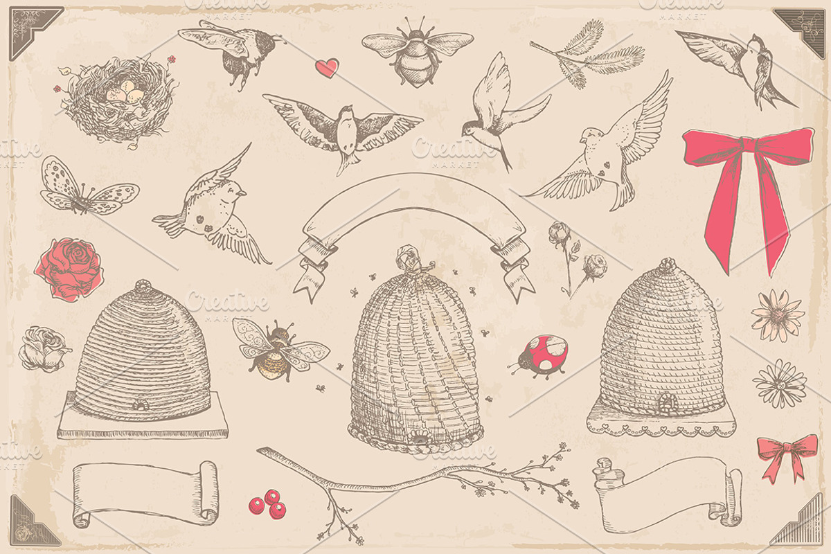 InKit Pretty Hand Drawn MegaBundle, an Illustration by Vector Vintagery (Photo 4 of 4)