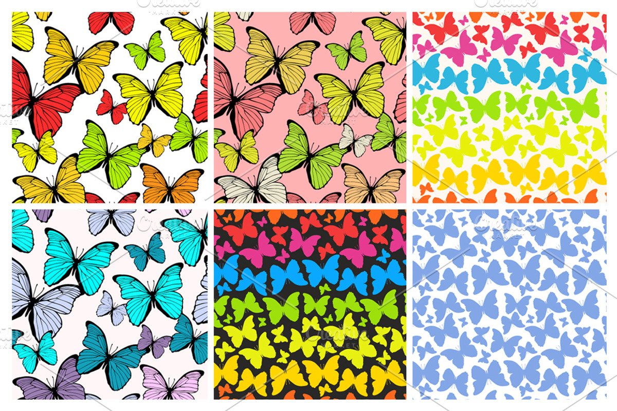 28 Butterfly seamless patterns set, a Pattern Graphic by IreneArt illustrations (Photo 5 of 5)