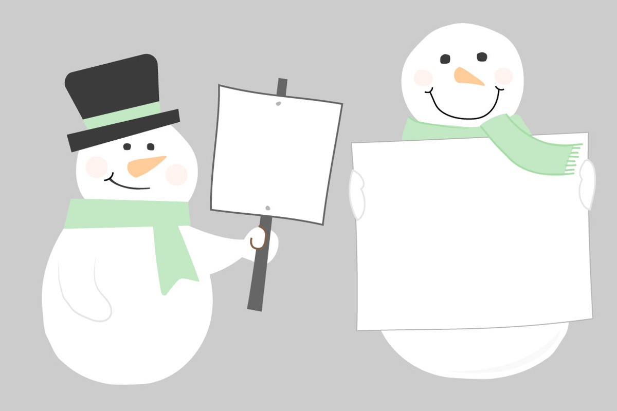 Snowmen with Signs, an Illustration by Illustrations by Jessie (Photo 4 of 4)