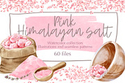 Pink Himalayan Salt Watercolor, a Food Illustration by Shabbypie (Thumbnail 1 of 5)