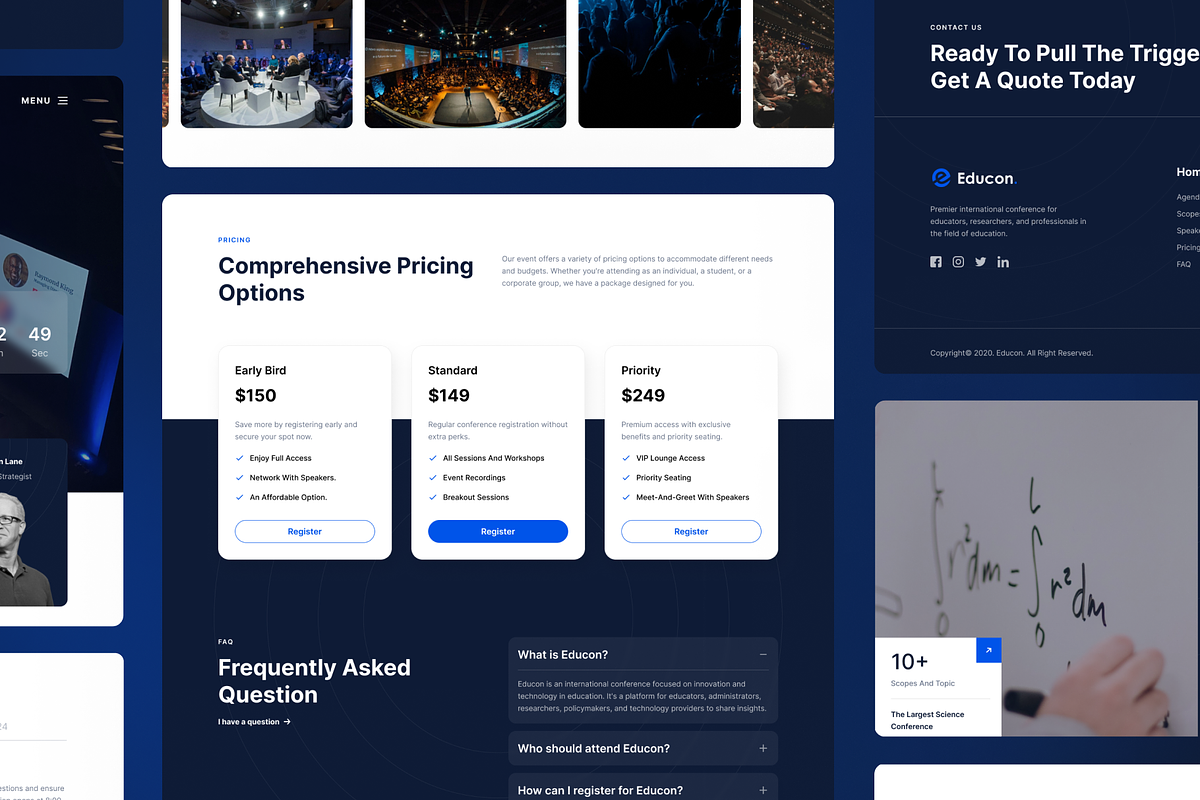 Educon - Conference Website UI Kit, an UI Kit Template by Agensip Design Agency (Photo 2 of 10)