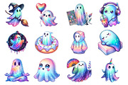 Cute Halloween Ghost Holographic, an Illustration by Daily.Designs (Thumbnail 6 of 6)