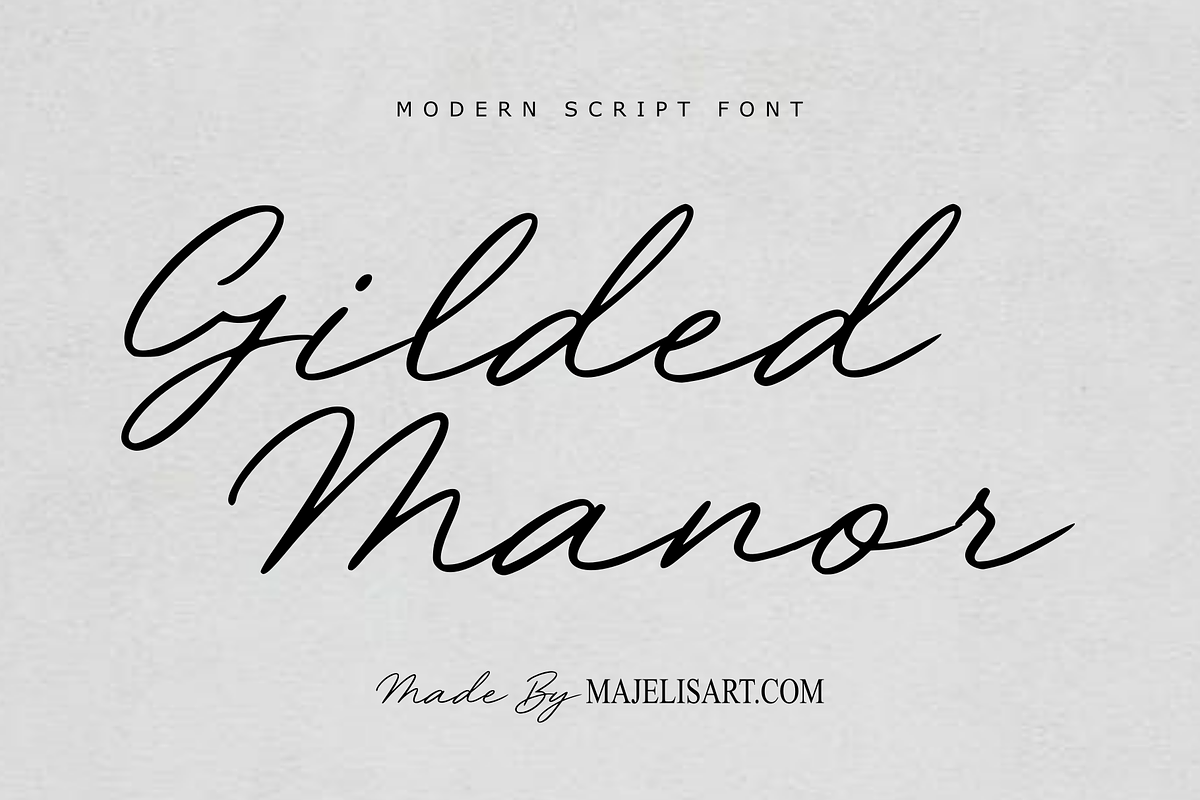 Gilded Manor - Script font, a Script Font by Majelis Art (Photo 1 of 7)