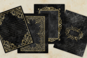 Black And Gold Framed Journal Paper