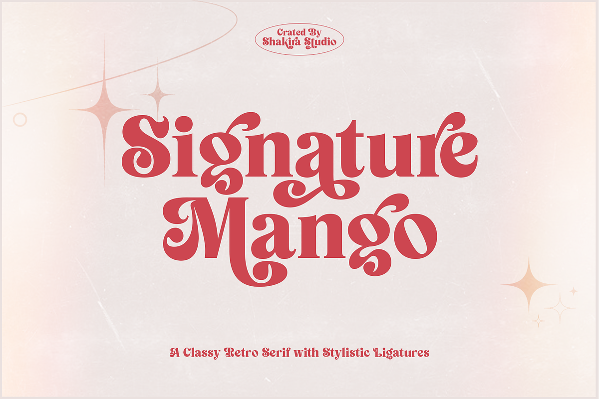 Signature Mango - Modern Retro Font, a Serif Font by Shakira Studio (Photo 1 of 18)