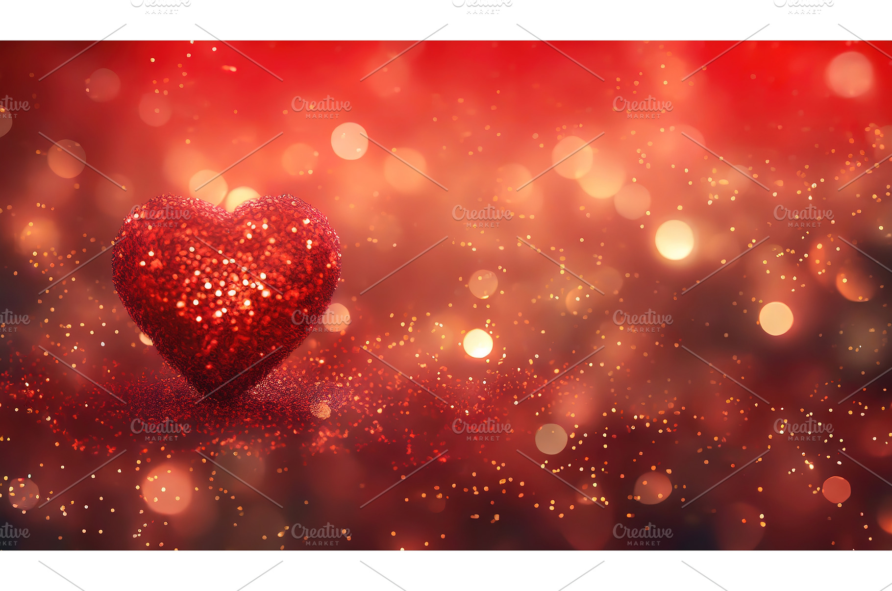 Red glitter heart sparkling in a, a Holiday Photo by Igor Tichonow