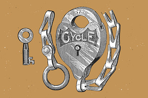 Bicycles - Vintage Illustration Set