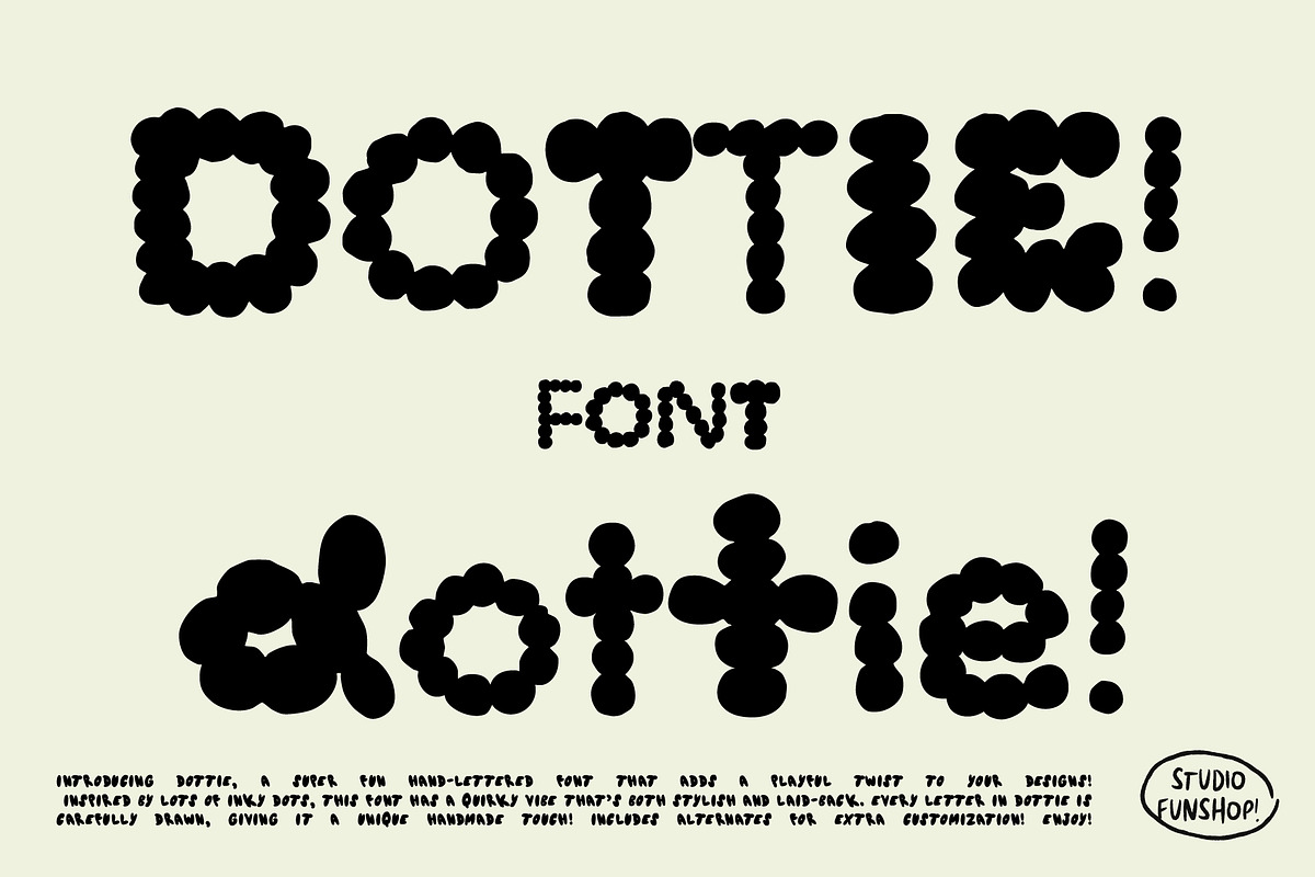 Dottie - A hand-lettered font, a Font by Studio Funshop by Kelli (Photo 1 of 11)