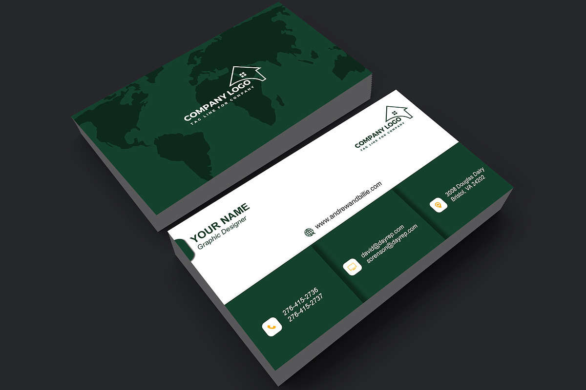 Minimal Estate Broker Card PSD preview 6